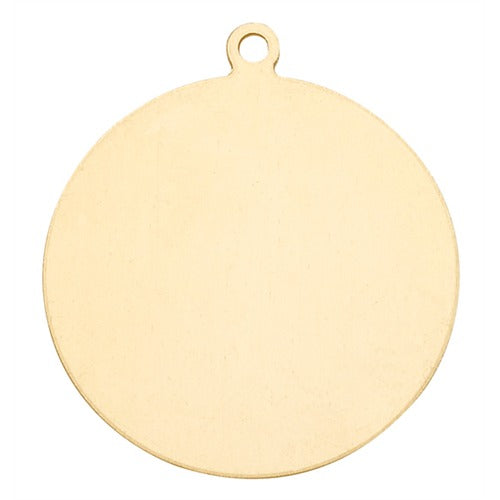 14K Yellow Gold Round Disk