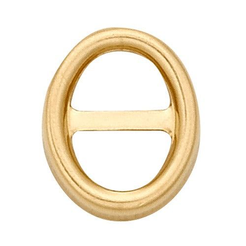 14K Yellow Oval Bezel w/ T-bar - Non-Faceted, 7.0x5.0mm