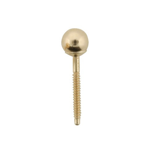 14k Yellow Ball Screw Post Ball Earring Short Post