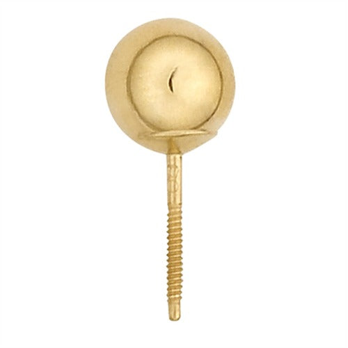 14k Yellow Ball Screw Post Ball Earring