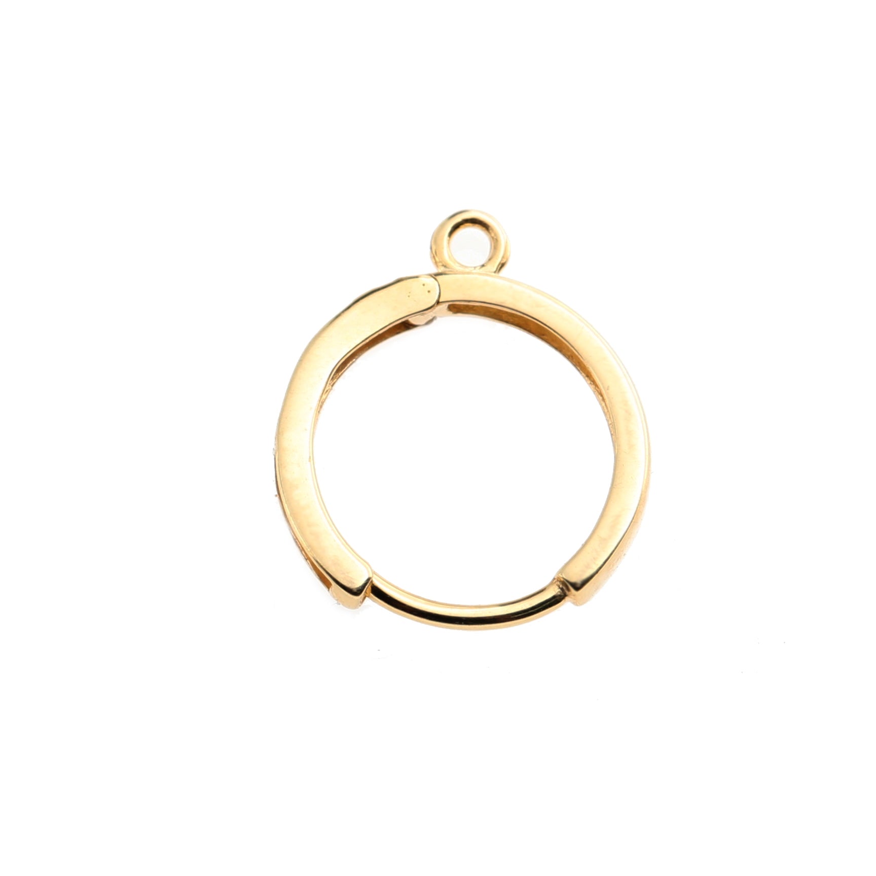 Huggie Hoop Earring w/Loop, 14K Yellow Gold