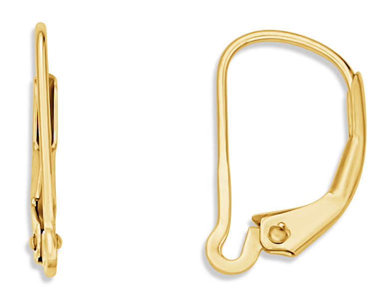 14k Gold Plain Lever Back