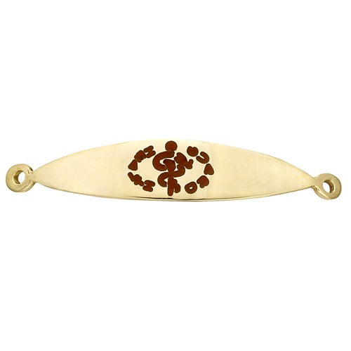 14k Yellow Health Guard - Almond Shape