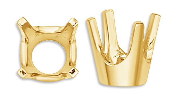 14k Yellow Round 4-Prong Low Base Setting