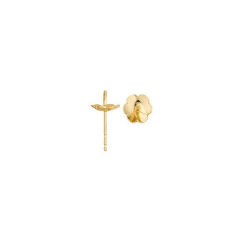 14k Yellow Pearl Earring - Fluted Pad, 8.0mm