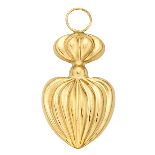 14k Yellow Puffed Earring Charm