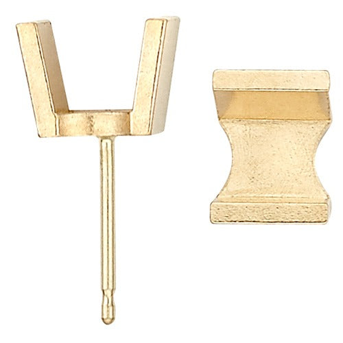 14k Yellow Channel Set Earring