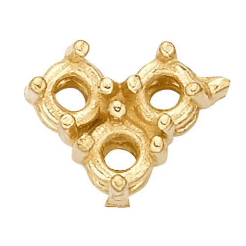 14k Yellow 3-Stone Cluster