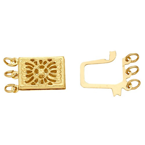 14k Gold 3-Strand Clasp