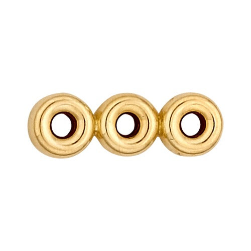 14k Yellow Roundel 3 Strand Spacer