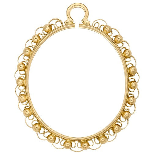 Oval Bezel For Camios-Filigree, 25.0 x 18.0