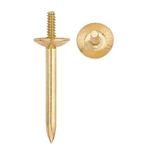 14k Yellow Tie Tack Pin w/ Pad & Peg