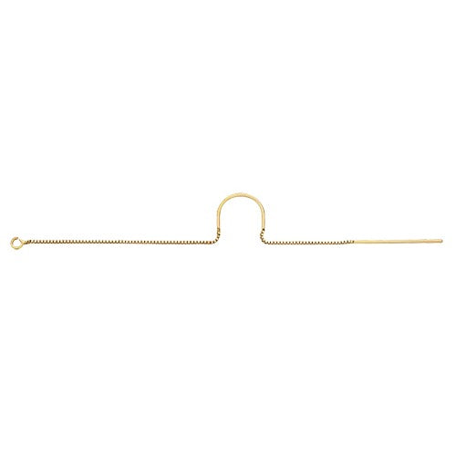 14K Yellow Gold U-Threader Box Chain With Ring