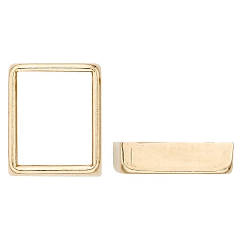 14k Yellow Gold Rectangle Bezel  Non-Faceted