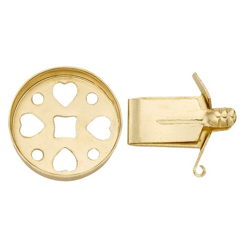 14k Yellow Open Top Round Lock