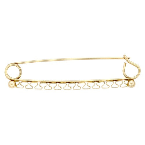 14k Yellow Filigree Safety Pin