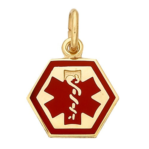 14k Yellow Medic Aid Medallion, 9.3 mm x 0.030"