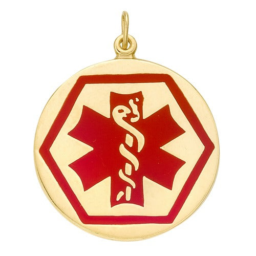 14k Yellow Medic Aid Medallion, 25.2 mm