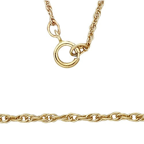 14K Yellow 1.15mm Carded Machine Rope Chain