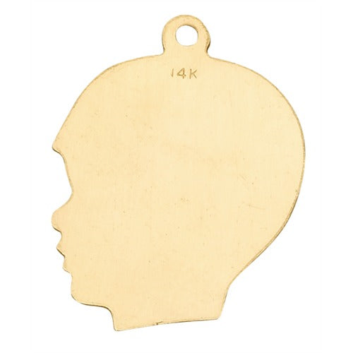 14K Yellow Boy Head Profile