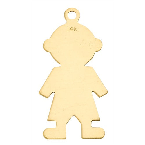 14K Yellow Boy Silhouette Charm