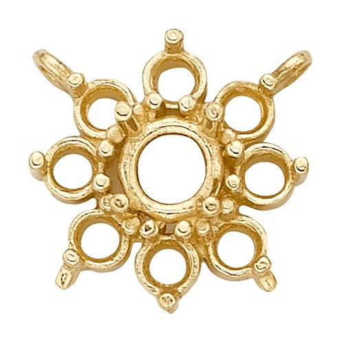 14k Yellow Round Top Cluster, 4.1mm