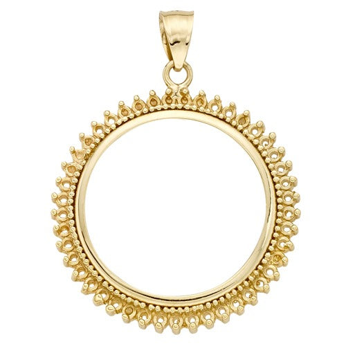 14k Yellow Coin Bezel w/ Diamond Setting