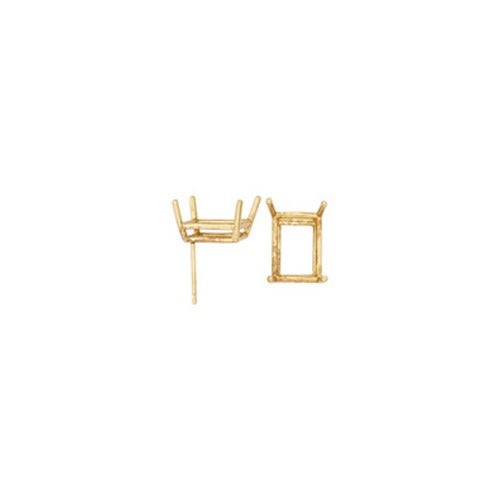 14k Yellow Emerald Cut Double Wire Earrings