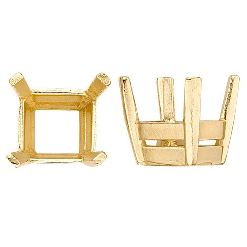 14k Yellow Square Setting w/ Flat Prongs