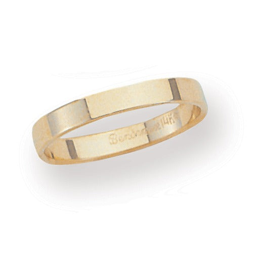 14k Yellow 3mm Flat Band, Size 6