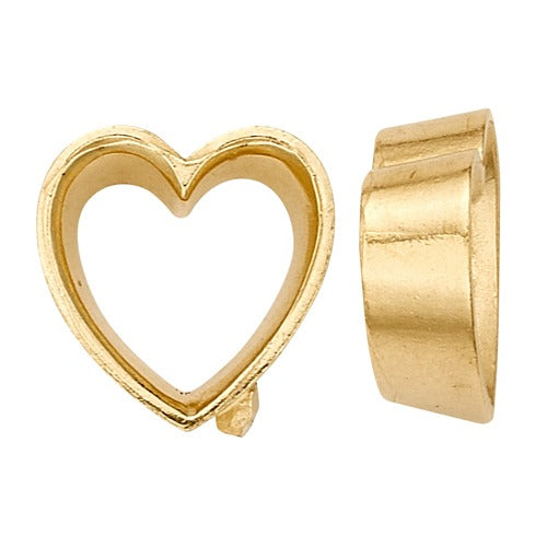 14K Yellow Tapered Heart Shape Bezel