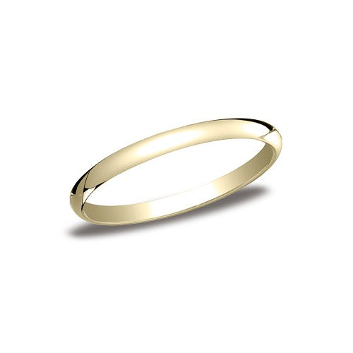 14k Yellow Gold 2 mm Half Round Band