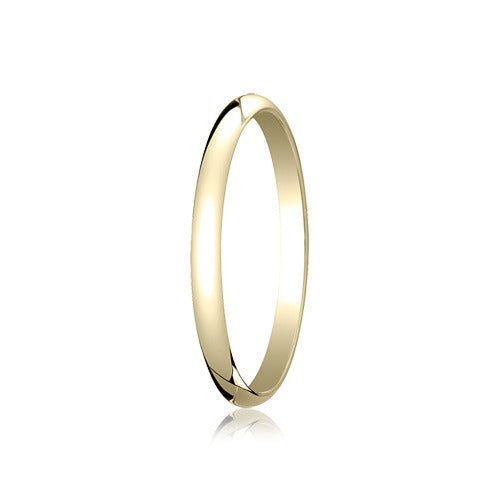 14k Yellow Gold 2 mm Half Round Band