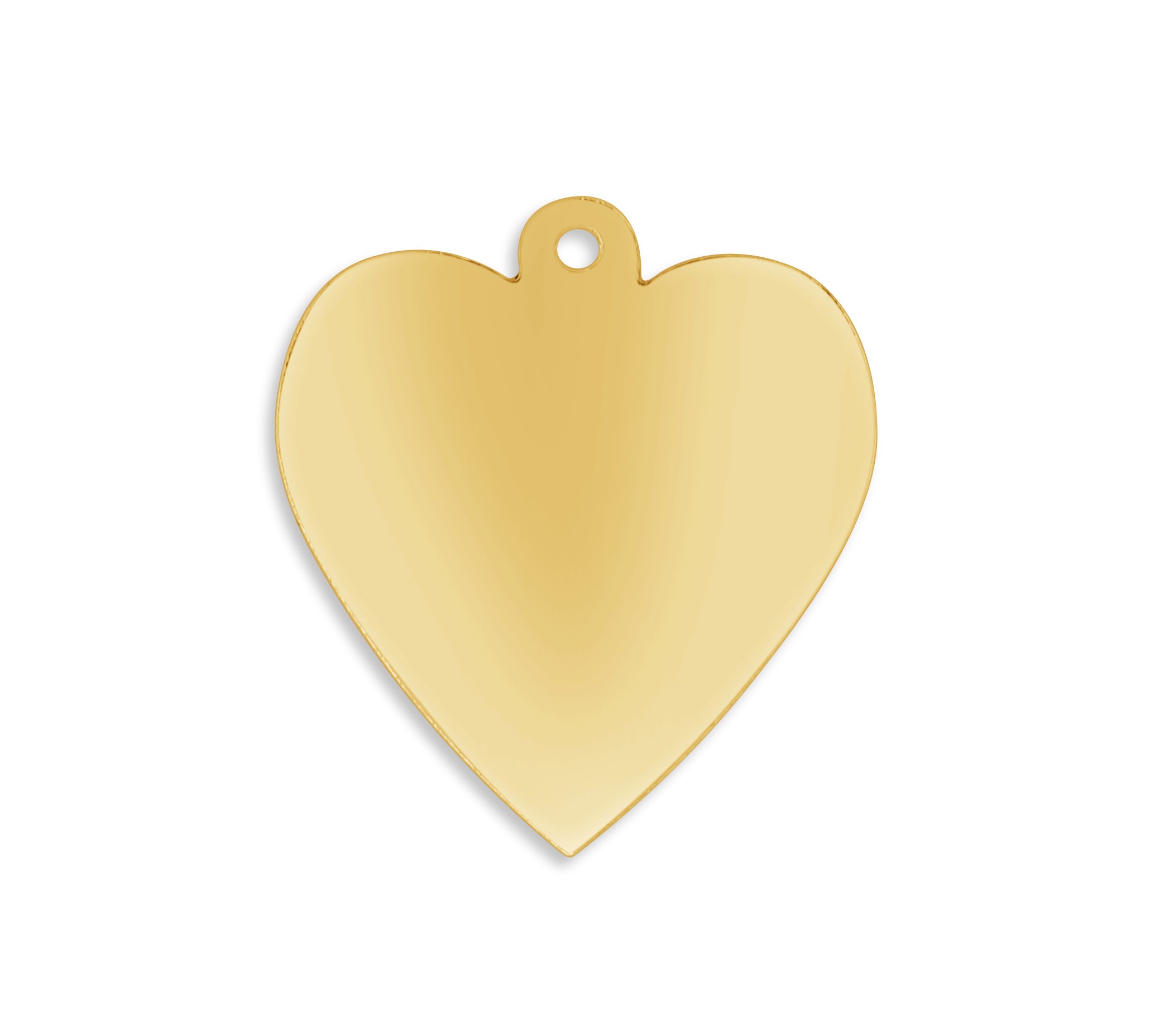 14K Yellow Heart Shape Blank Disk