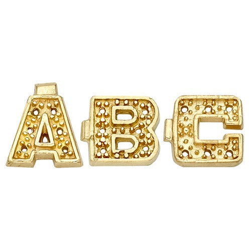 14k Yellow Block Initial w/ 0.005ct