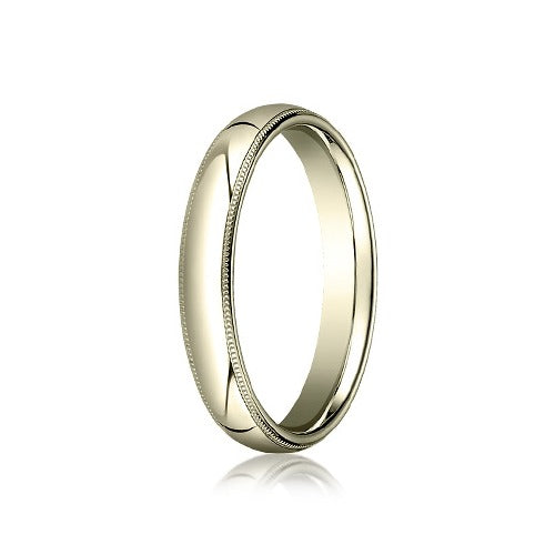 14k Yellow 3 mm Milgrain Comfort Fit Band