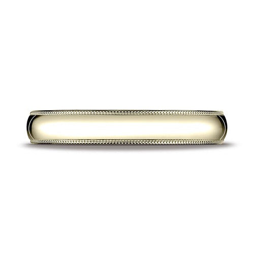 14k Yellow 3 mm Milgrain Comfort Fit Band