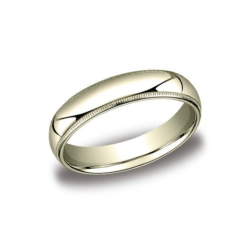 14k Yellow 5 mm Milgrain Comfort Fit Band