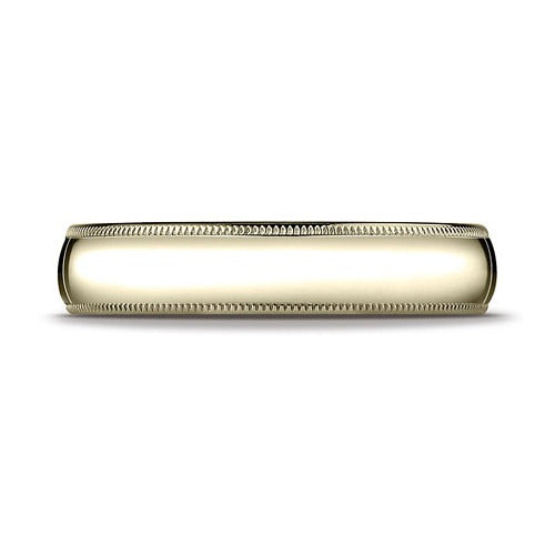 14k Yellow 5 mm Milgrain Comfort Fit Band