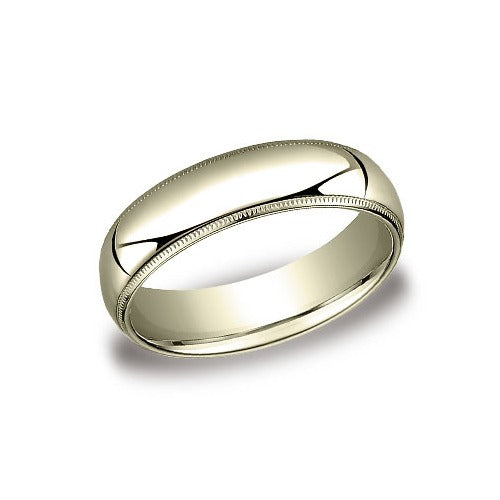 14k Yellow 6 mm Milgrain Comfort Fit Band