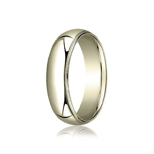 14k Yellow 6 mm Milgrain Comfort Fit Band