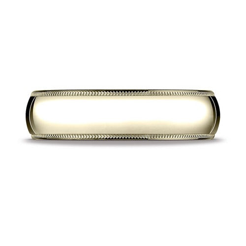 14k Yellow 6 mm Milgrain Comfort Fit Band