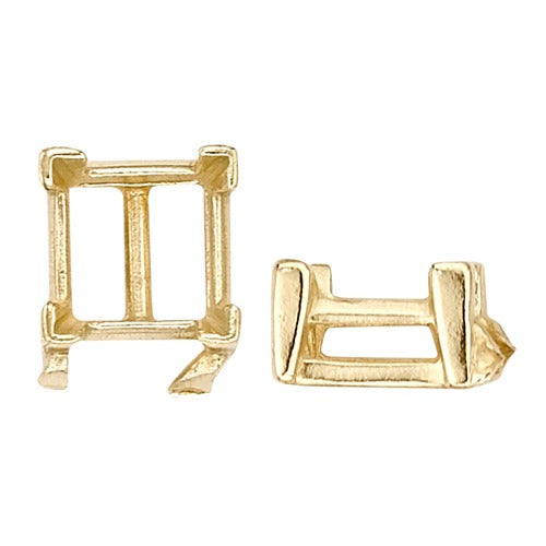 14k Yellow Square Setting w/ V-Prong & Airline