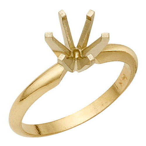 14K 2-Tone Solitaires, 4 Prongs