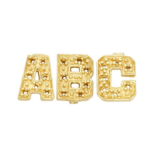 14k Yellow Block Diamond Initial