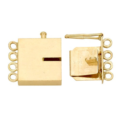 14K Gold 12.68 x 2.19 x 2.17 mm Square Lock w/ Brick Design