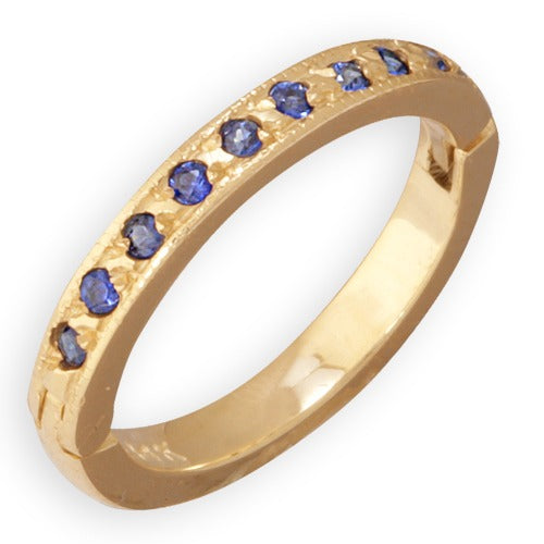 14k Yellow Gold Blue Sapphire Toe Ring, Size 3.50