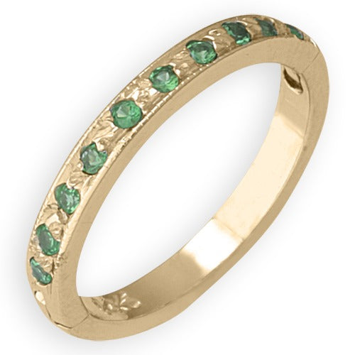 14k Yellow Gold Green Garnet (Tsavorite) Toe Ring Size 3.50