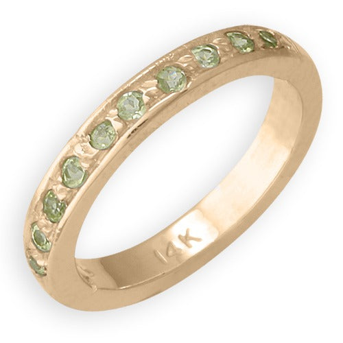 14k Yellow Gold Peridot Toe Ring, Size 1.75