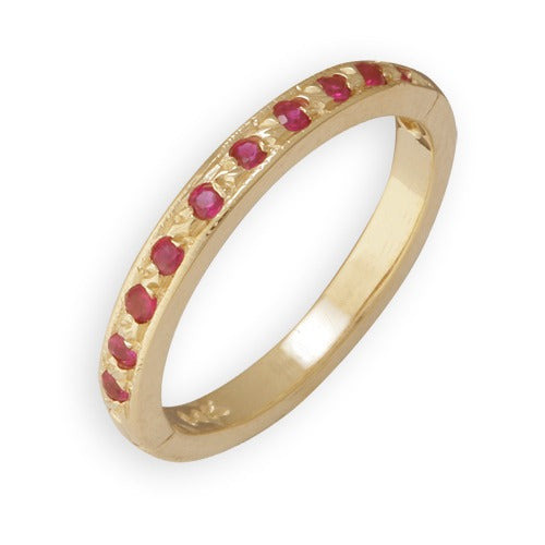 14k Yellow Gold Ruby Toe Ring, Size 1.75